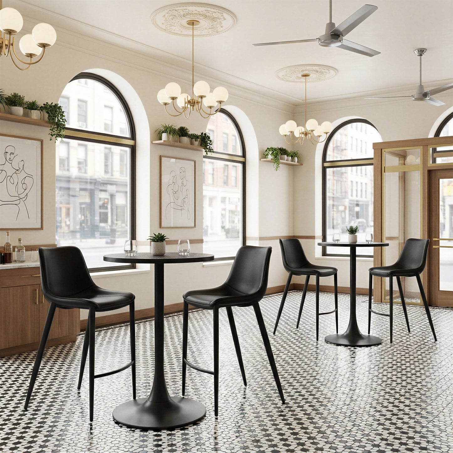 Bite Black Bar Table - Ornate Home