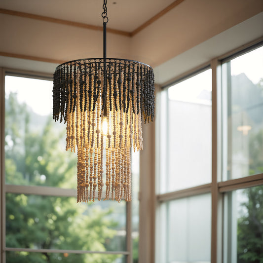 Bizu Black & Beige Ceiling Lamp - Ornate Home
