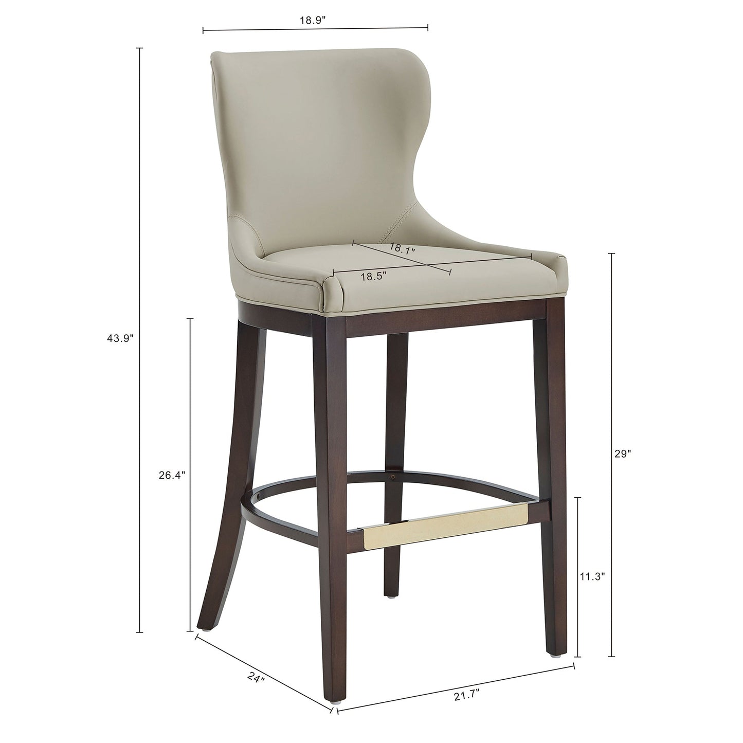 Blair Barstool in Stone - Ornate Home