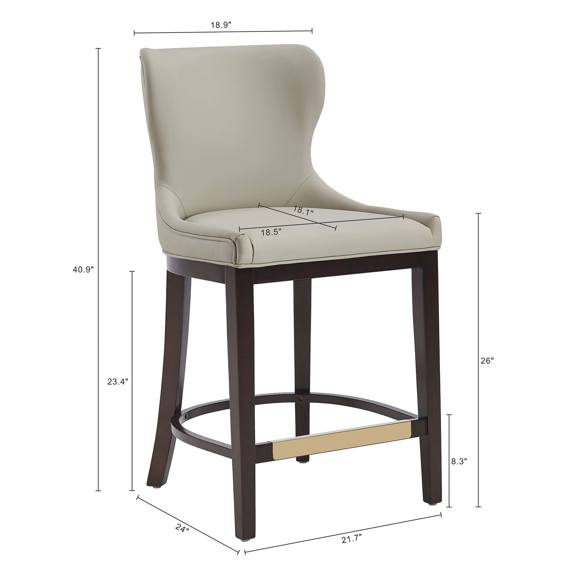 Blair Counter Stool in Stone (set of 3) - Ornate Home