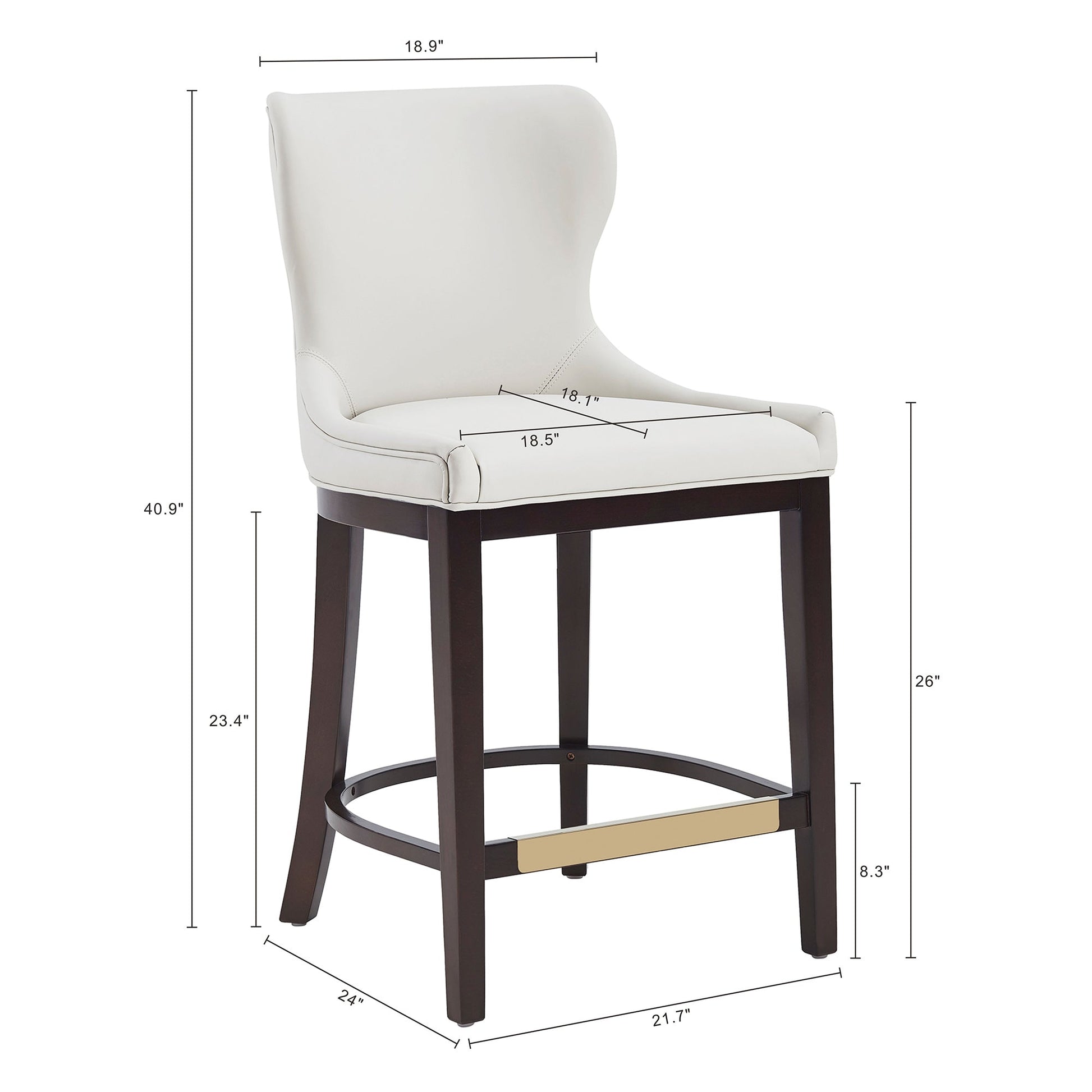 Blair Counter Stool in White (set of 3) - Ornate Home