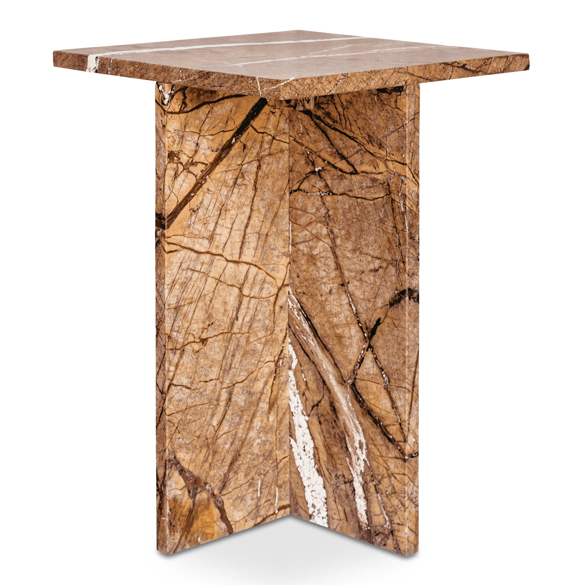Blair Golden Forest Marble Accent Table - Ornate Home