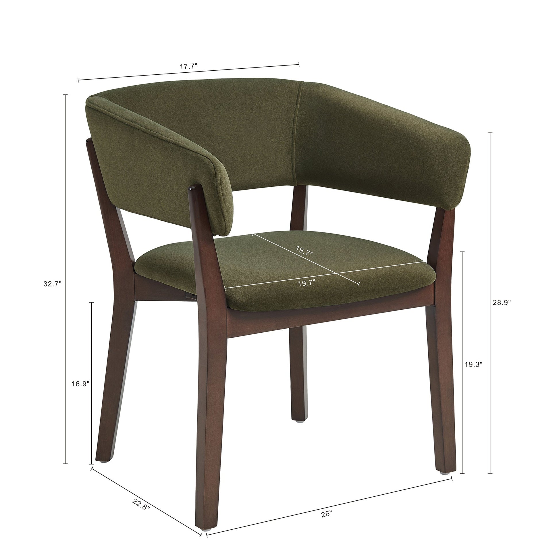 Blake Dining Armchair in Green (set of 4) - Ornate Home