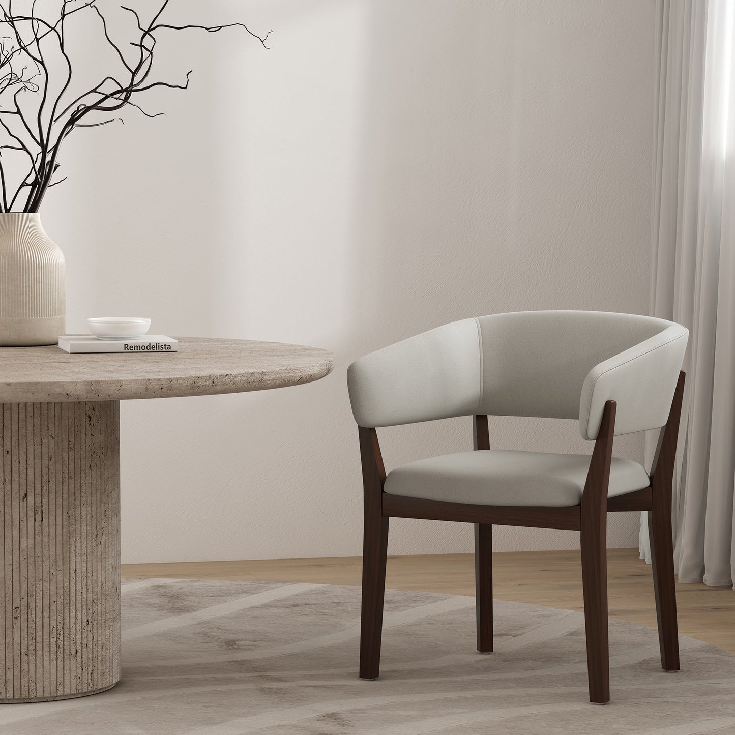 Blake Dining Armchair in Greige - Ornate Home