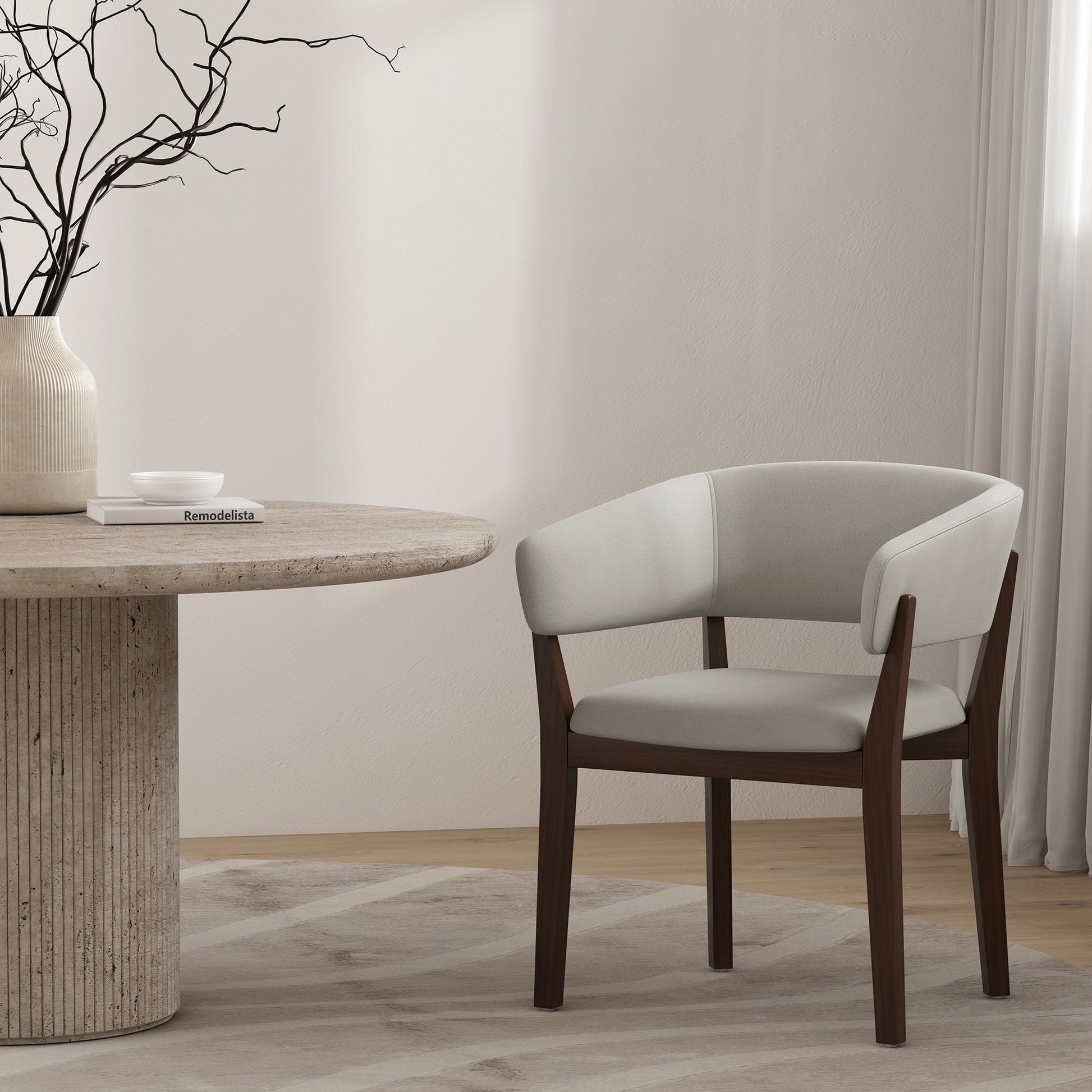 Blake Dining Armchair in Greige - Ornate Home