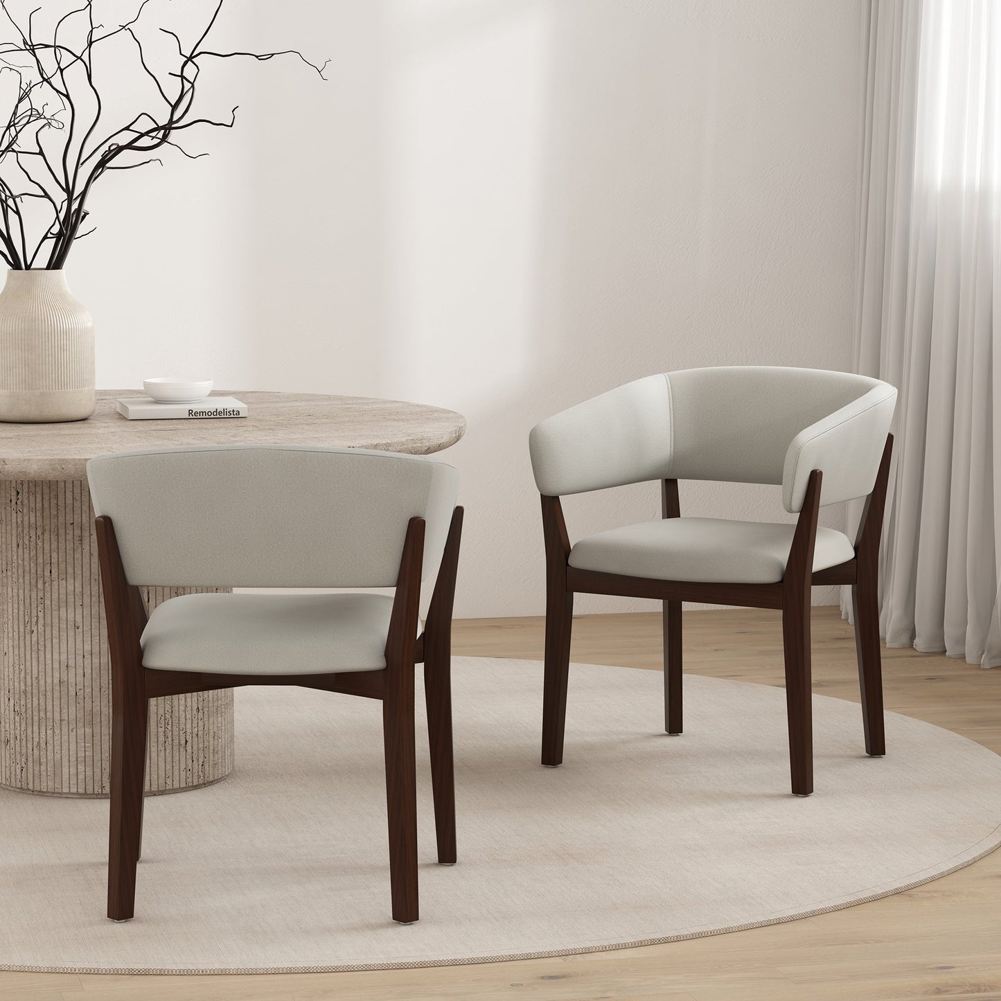 Blake Dining Armchair in Greige (set of 2) - Ornate Home