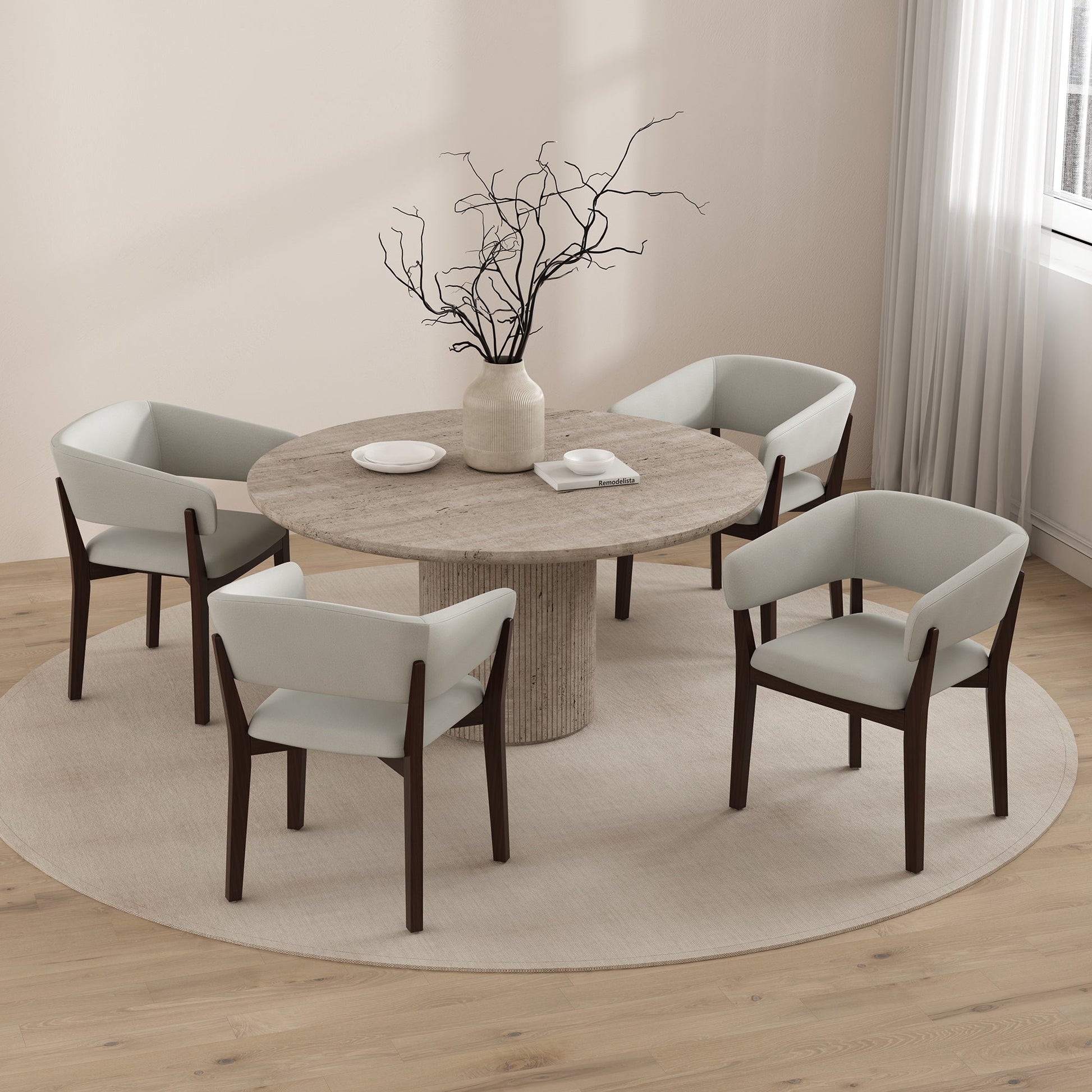 Blake Dining Armchair in Greige (set of 4) - Ornate Home