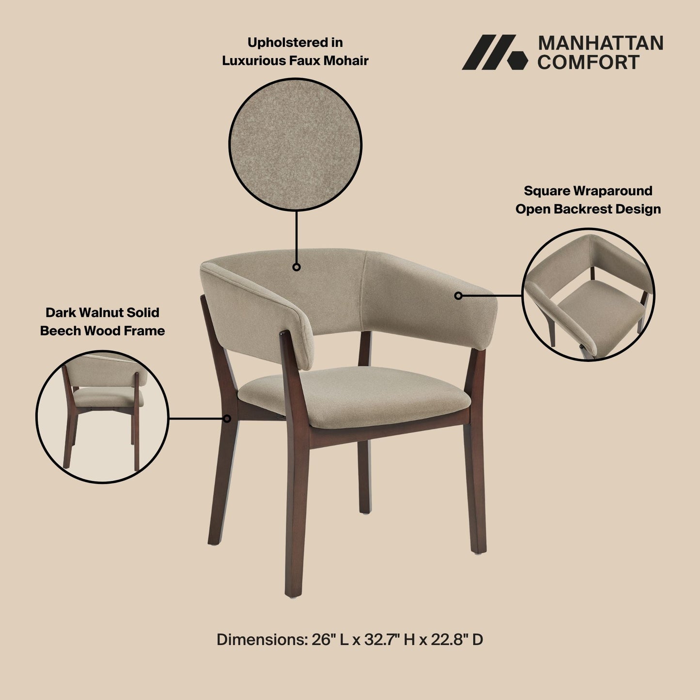 Blake Dining Armchair in Linen (set of 4) - Ornate Home