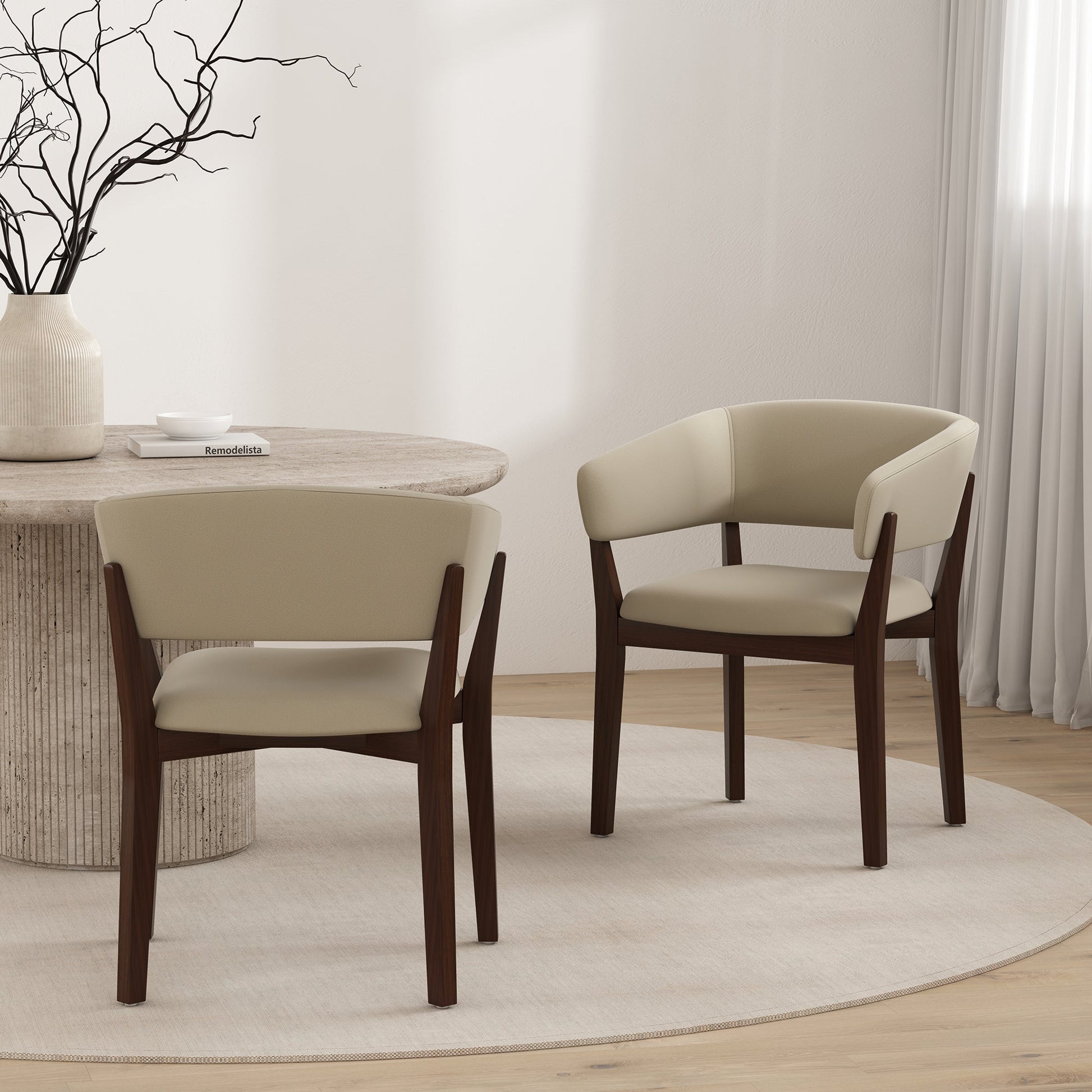 Blake Dining Armchair in Natural (set of 2) - Ornate Home