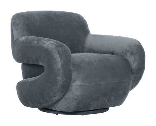 Boble Storm Gray Swivel Chair - Ornate Home