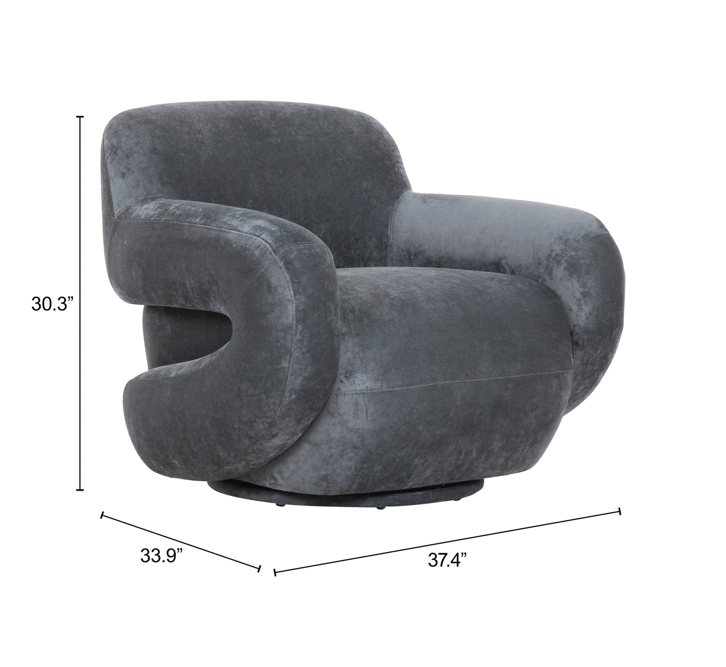 Boble Storm Gray Swivel Chair - Ornate Home
