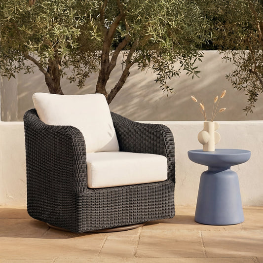 Bodhi Charcoal Outdoor Swivel Accent Chair - Ornate Home