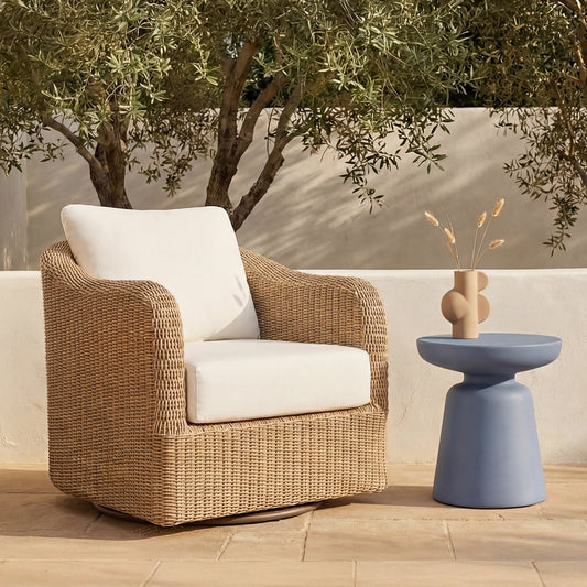 Bodhi Natural Outdoor Swivel Accent Chair - Ornate Home