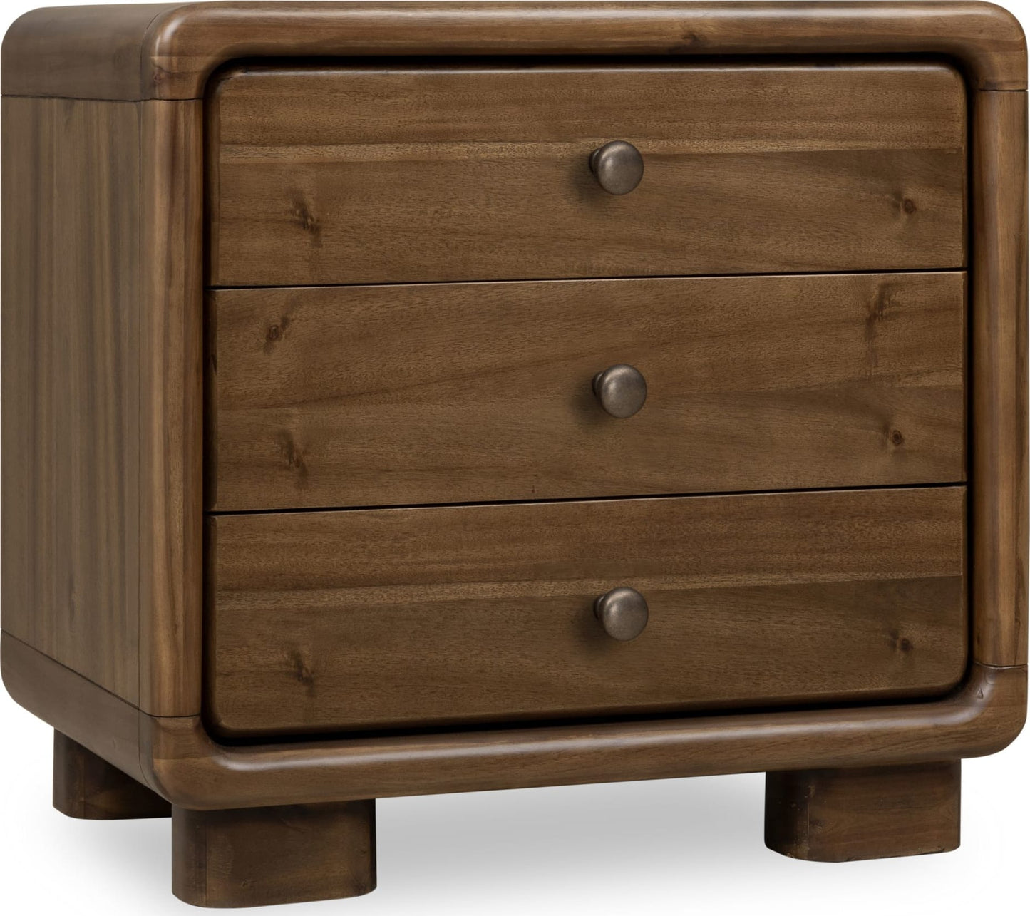 Boka Impala Three Drawer Acacia Wood Nightstand - Ornate Home