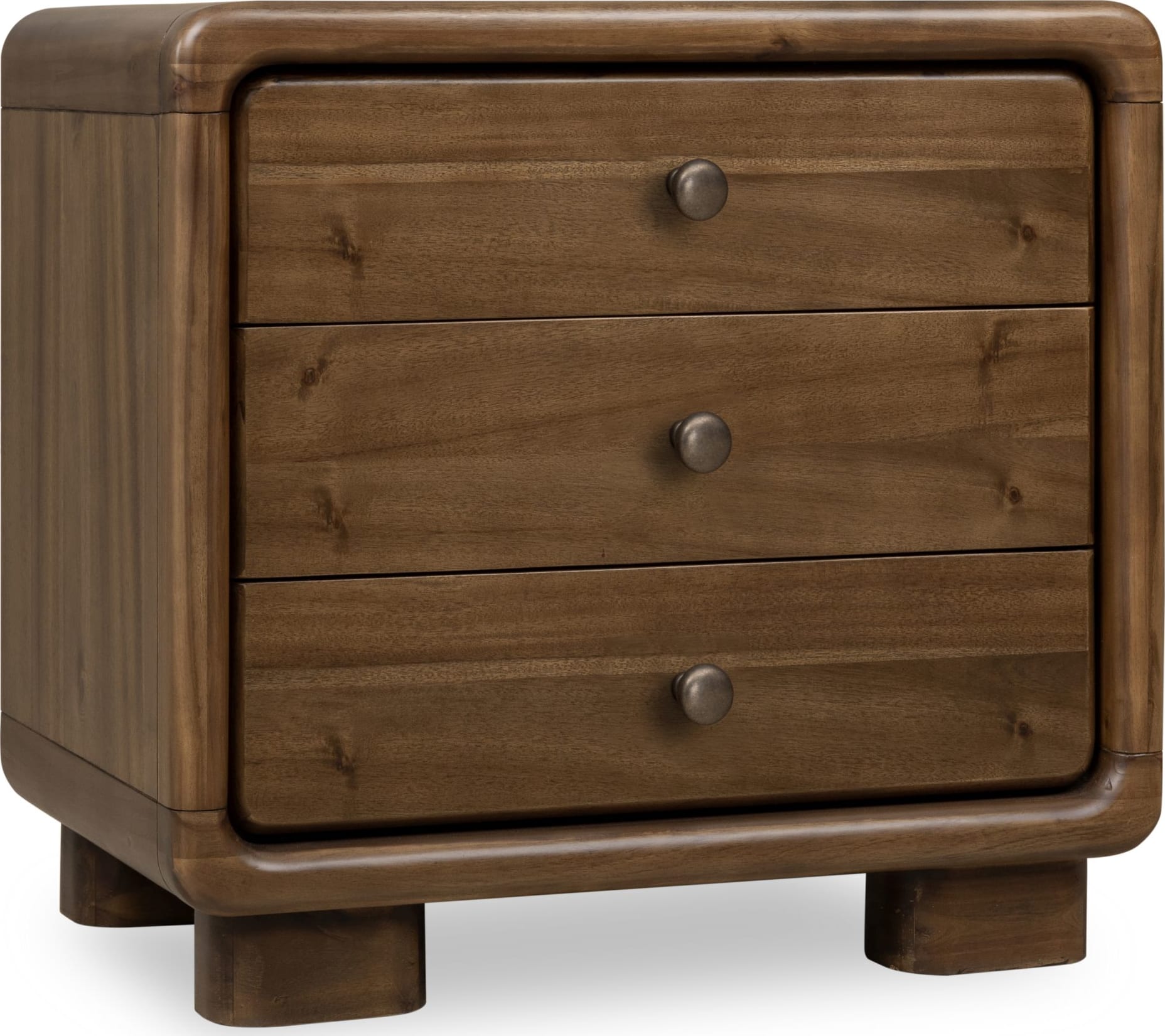 Boka Impala Three Drawer Acacia Wood Nightstand - Ornate Home