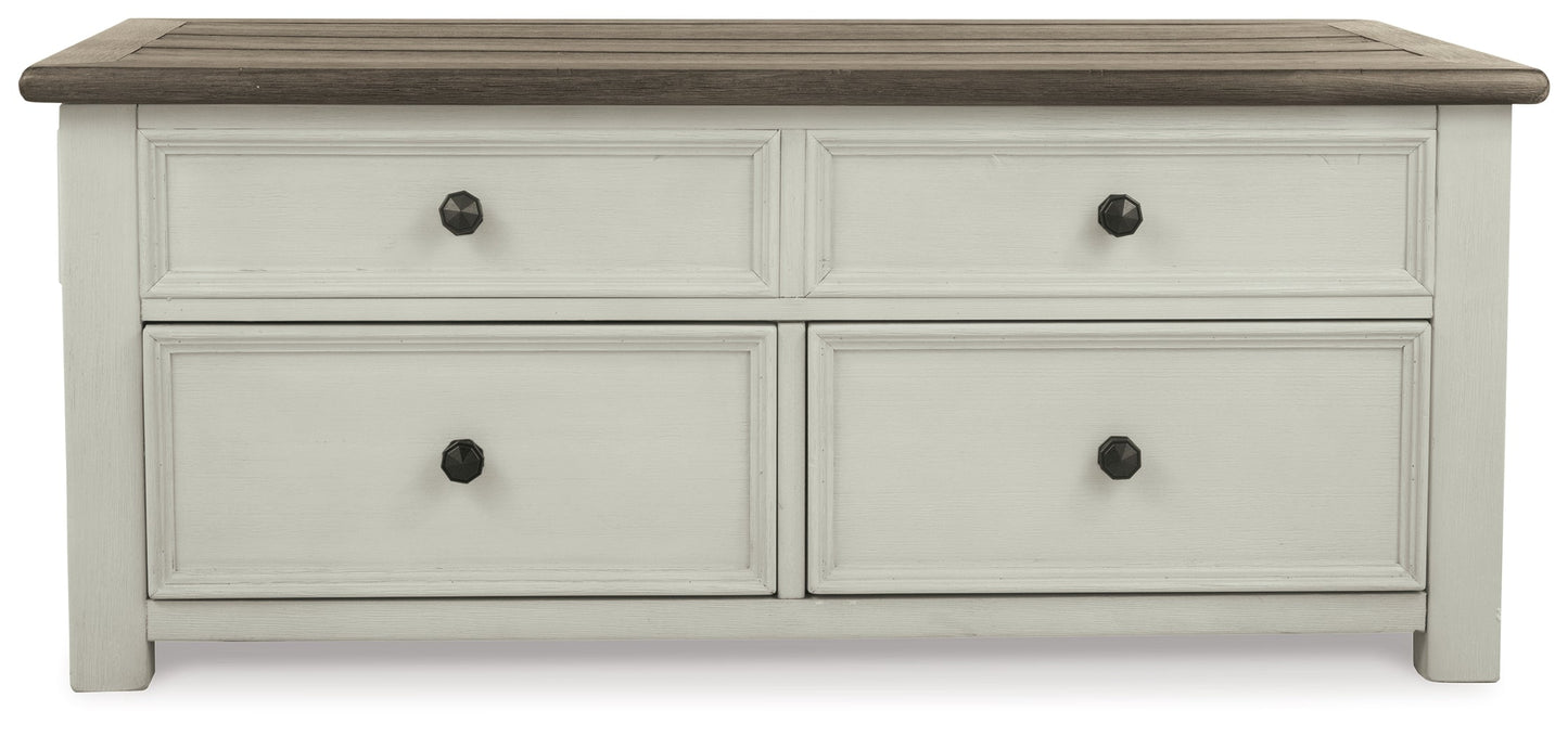 Bolanburg Two-tone Coffee Table and 2 Chairside End Tables with Console- Viva Furn