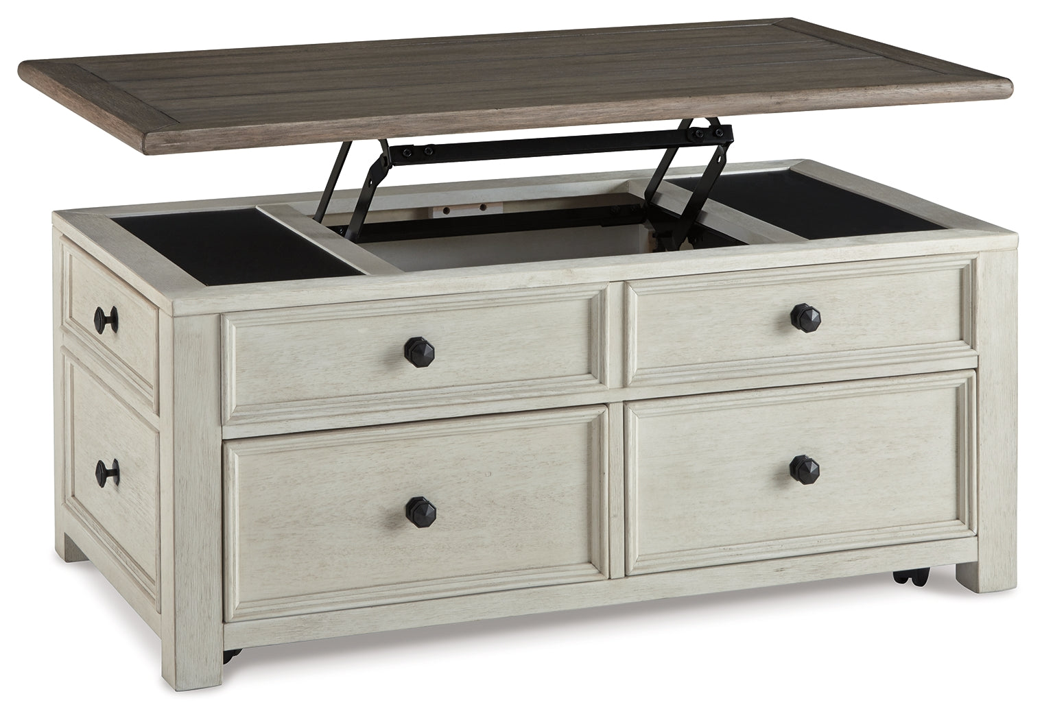 Bolanburg Two-tone Coffee Table and 2 Chairside End Tables with Console- Viva Furn