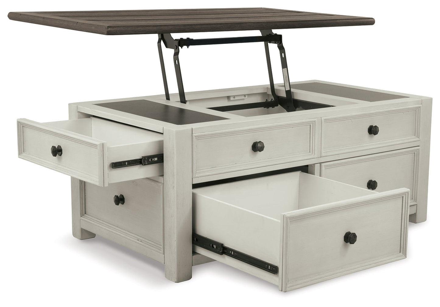 Bolanburg Two-tone Coffee Table and 2 Chairside End Tables with Console- Viva Furn