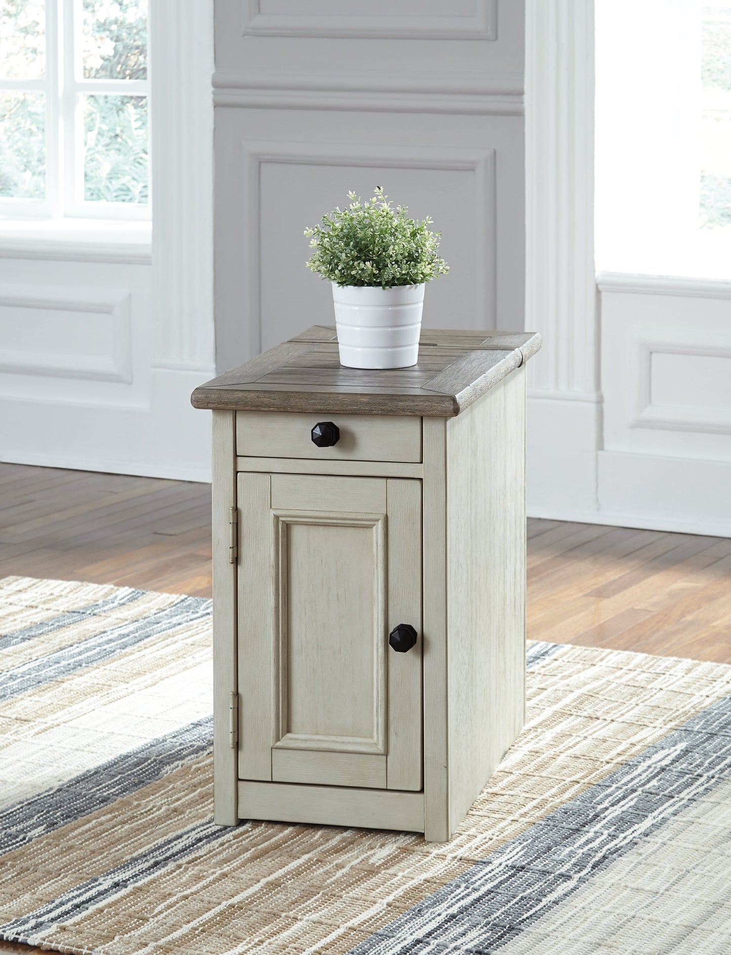 Bolanburg Two-tone Coffee Table and 2 Chairside End Tables with Console- Viva Furn