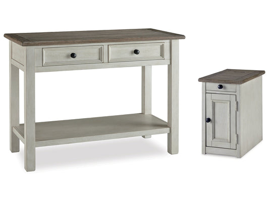 Bolanburg Two-tone Sofa Table and Chair Side End Table- Viva Furn