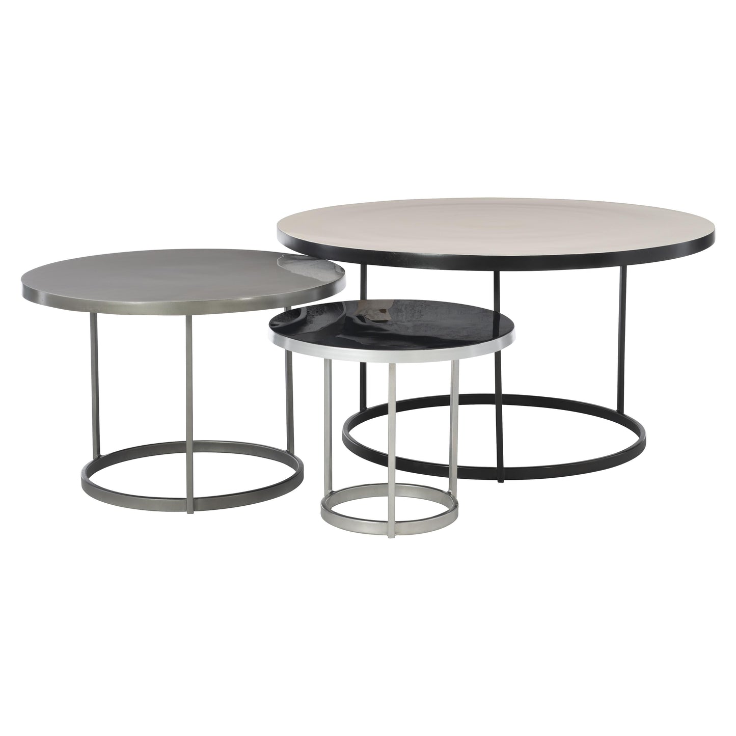 Bonfield Black Enamel/Nickel Cocktail Table - Ornate Home