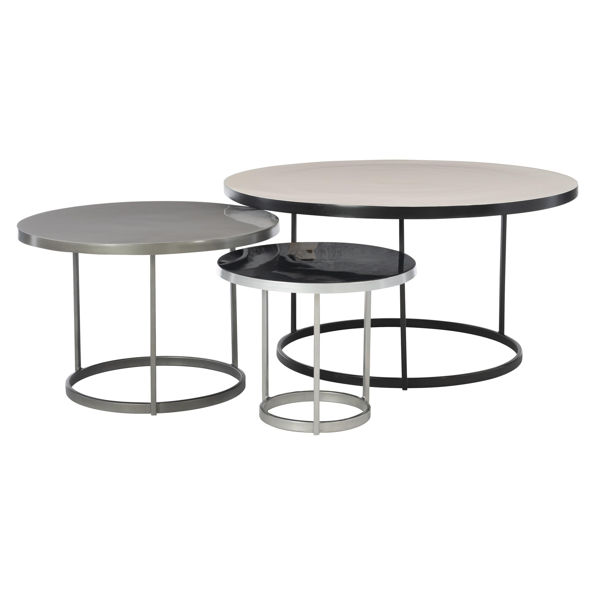 Bonfield Black Enamel/Nickel Cocktail Table - Ornate Home