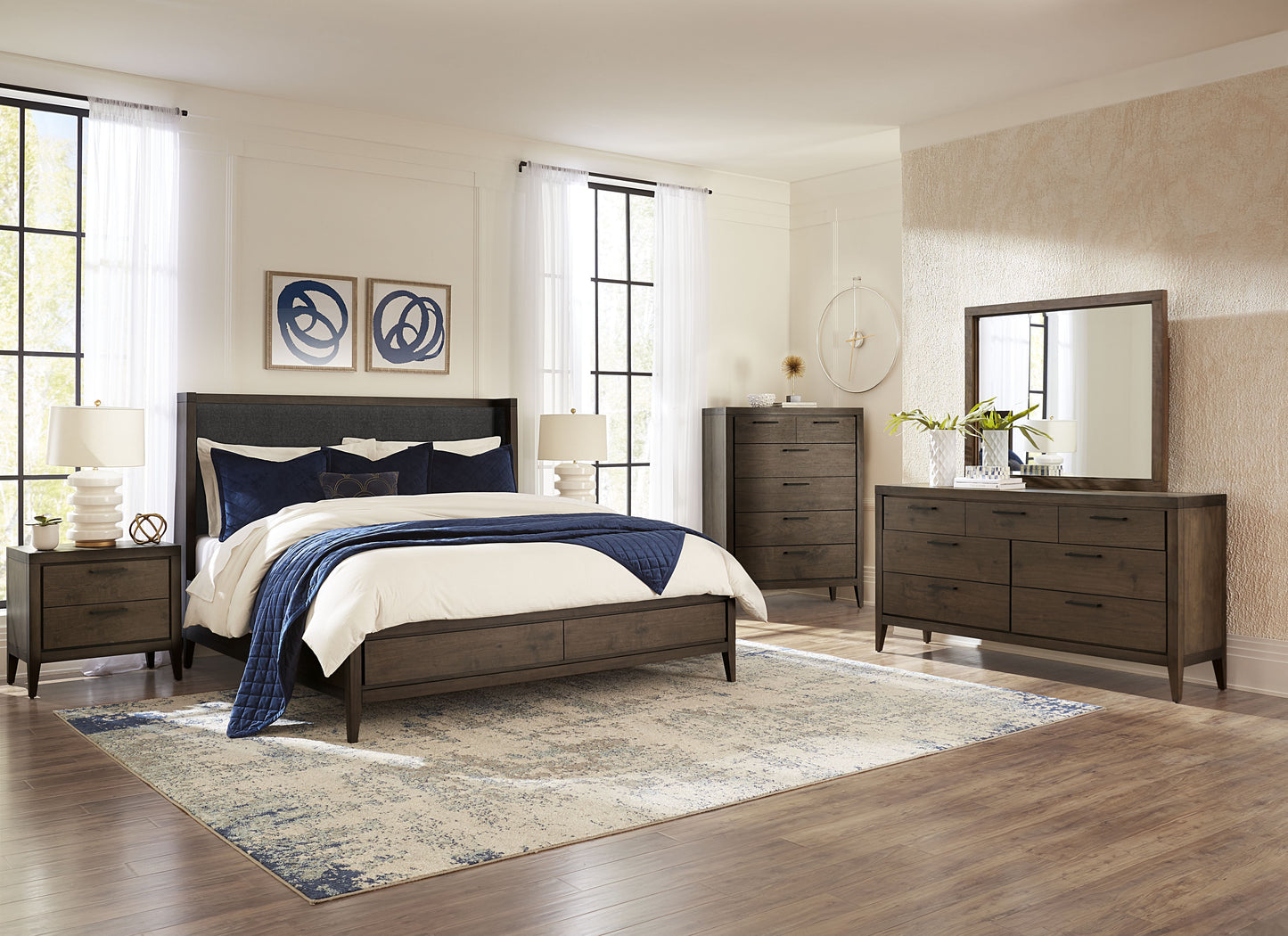 Boracay Five Drawer Walnut Chest in Wild Oats Brown - Ornate Home