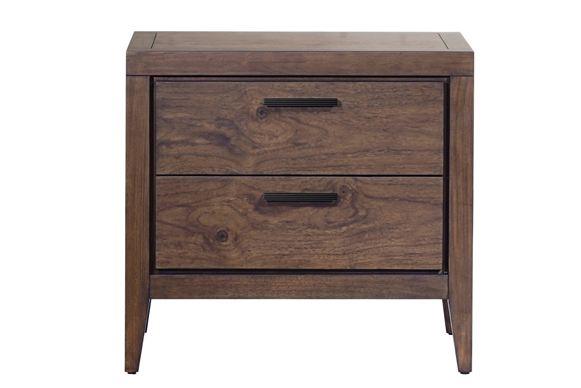 Boracay Two Drawer USB Charging Nightstand in Wild Oats Brown - Ornate Home