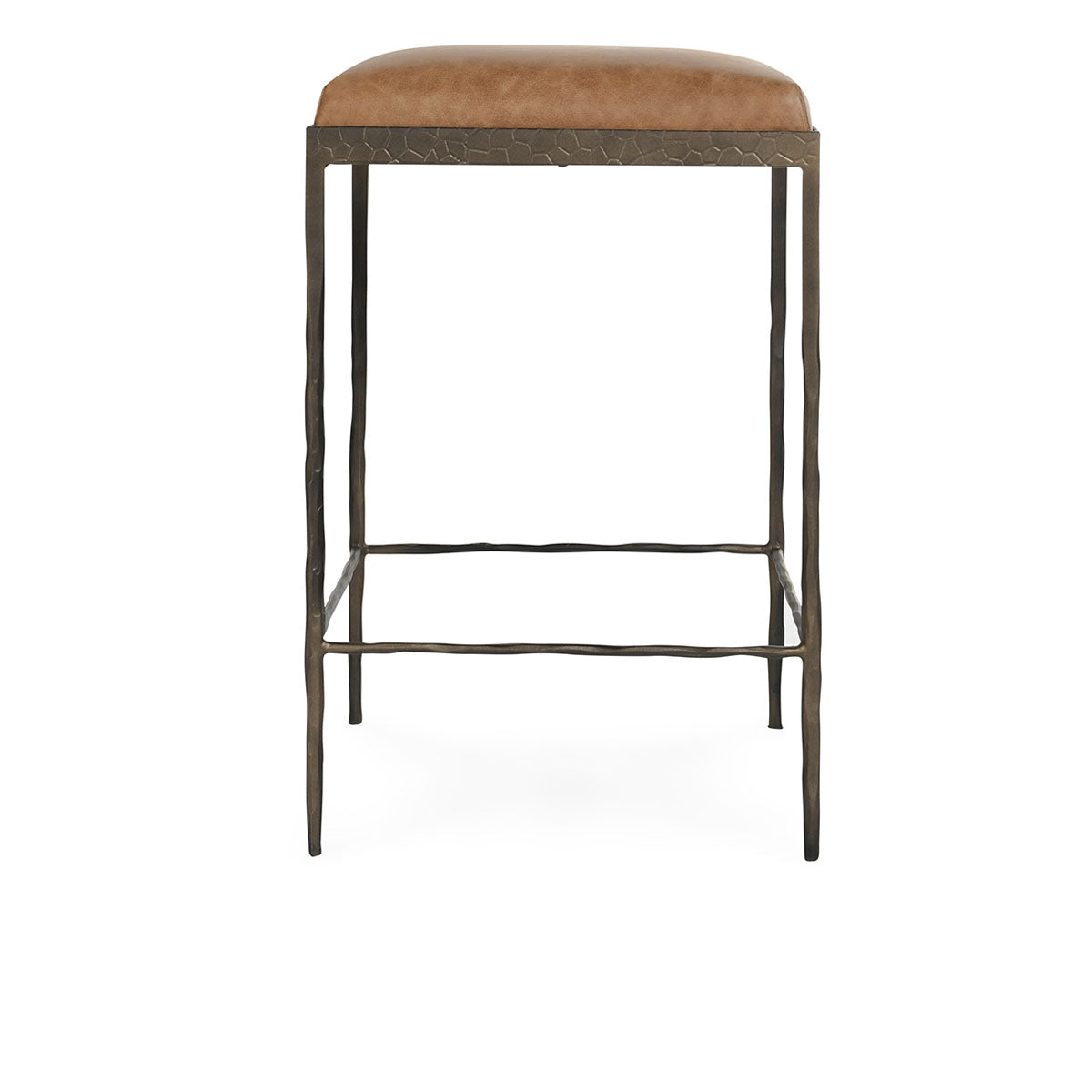 Bose Chestnut Brown Leather Counter Stool - Ornate Home