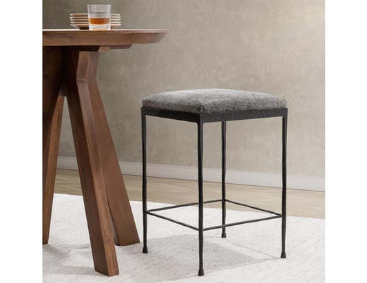 Bose Hide Gray/Black Counter Stool - Ornate Home
