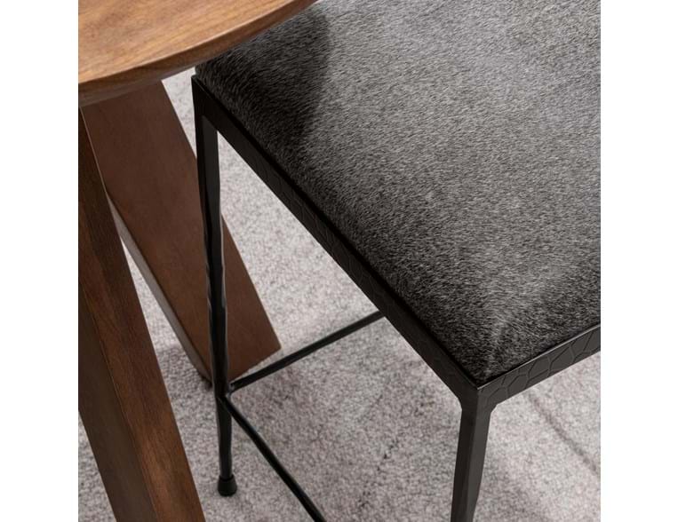 Bose Hide Gray/Black Counter Stool - Ornate Home