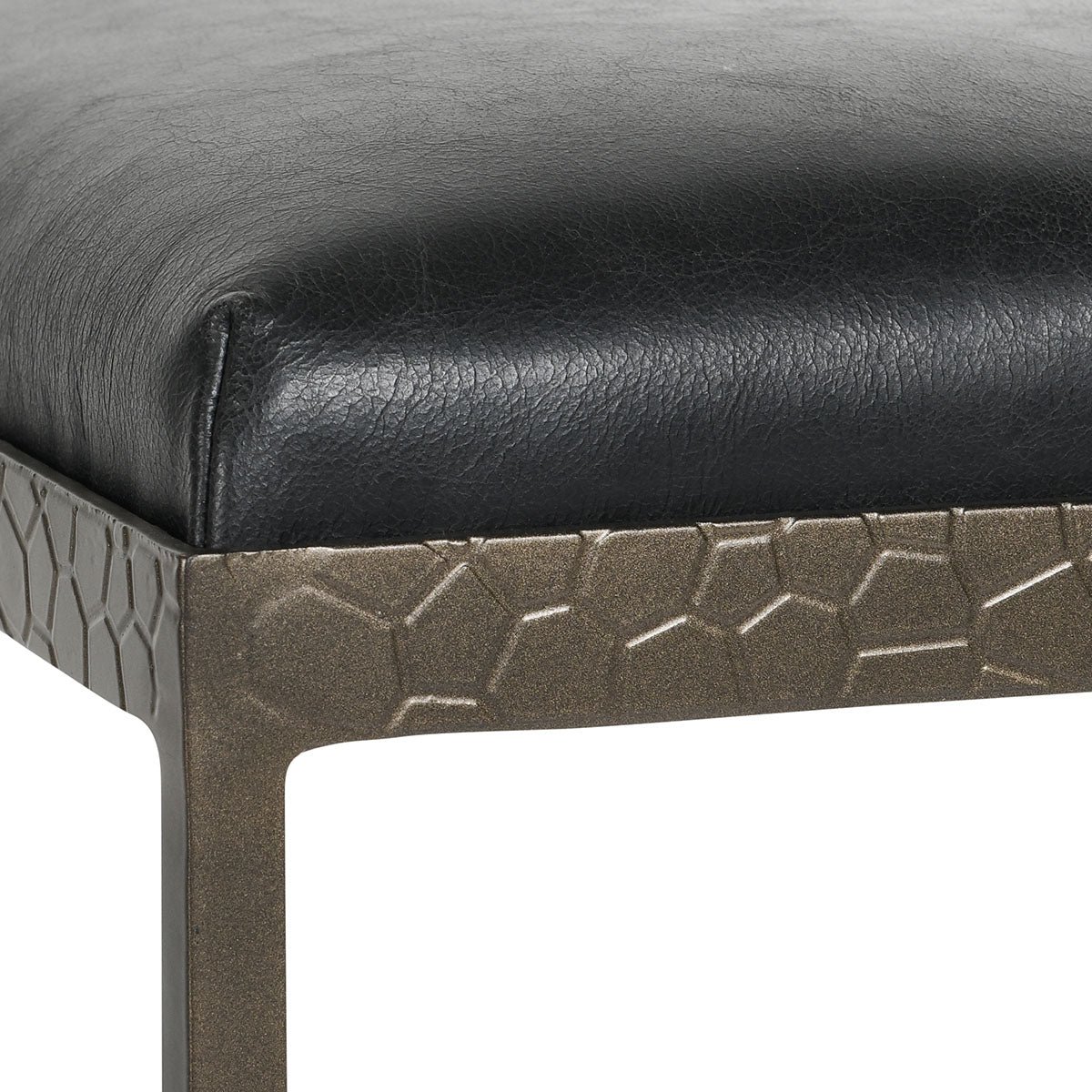 Bose Onyx Black Leather  Counter Stool - Ornate Home