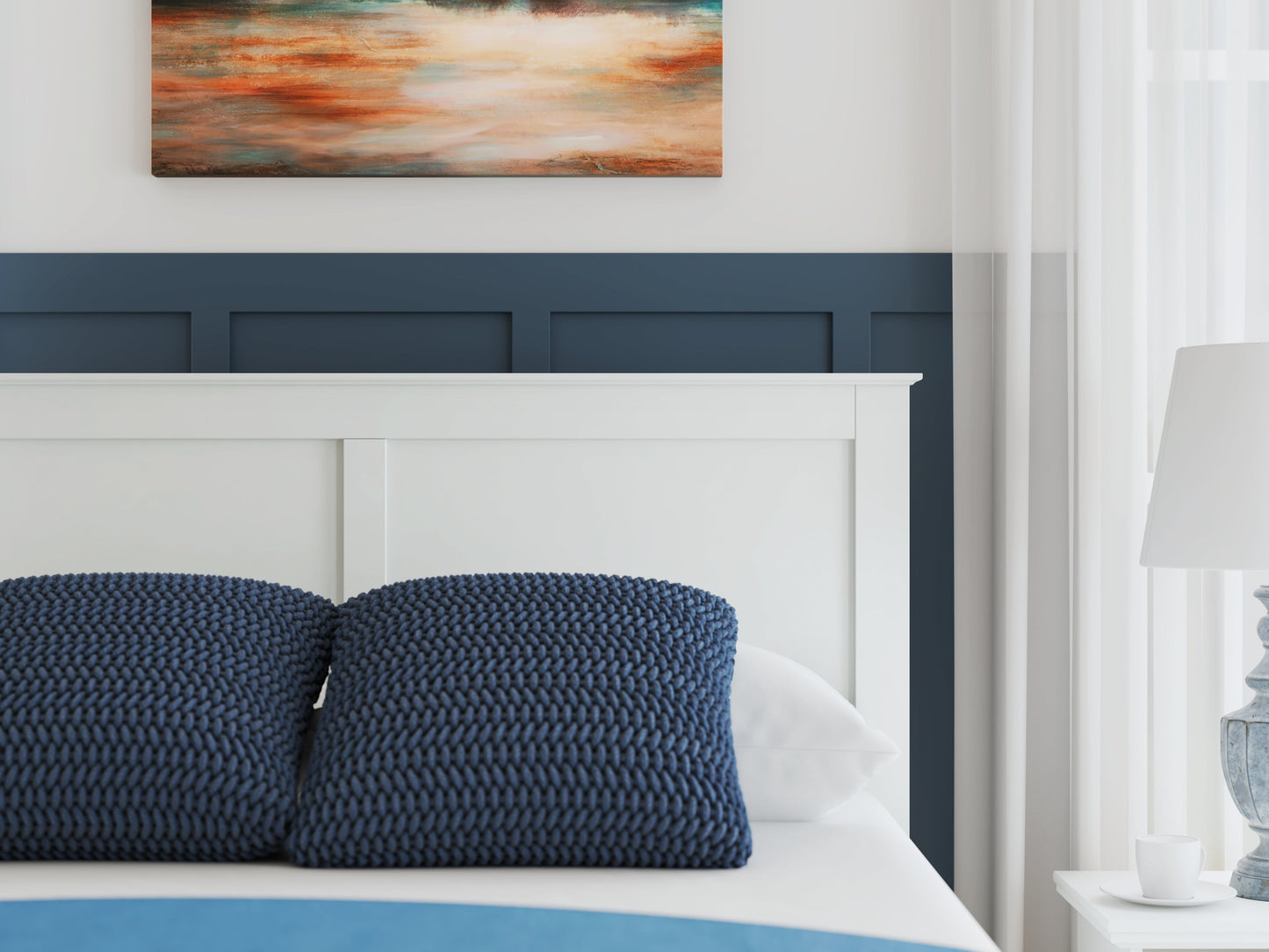 Bostwick Shoals White Queen Panel Bed- Viva Furn