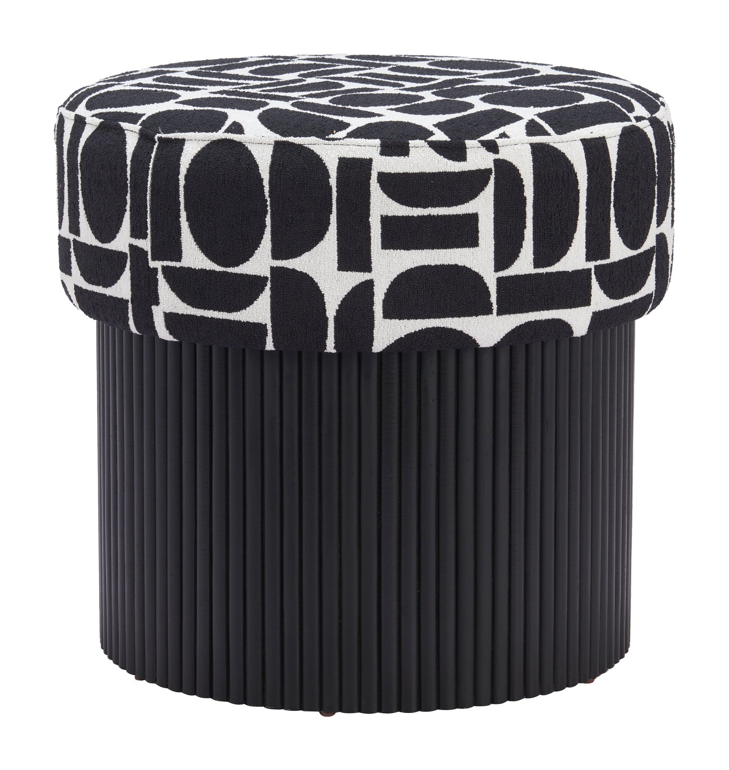 Boto Black & White Storage Ottoman - Ornate Home