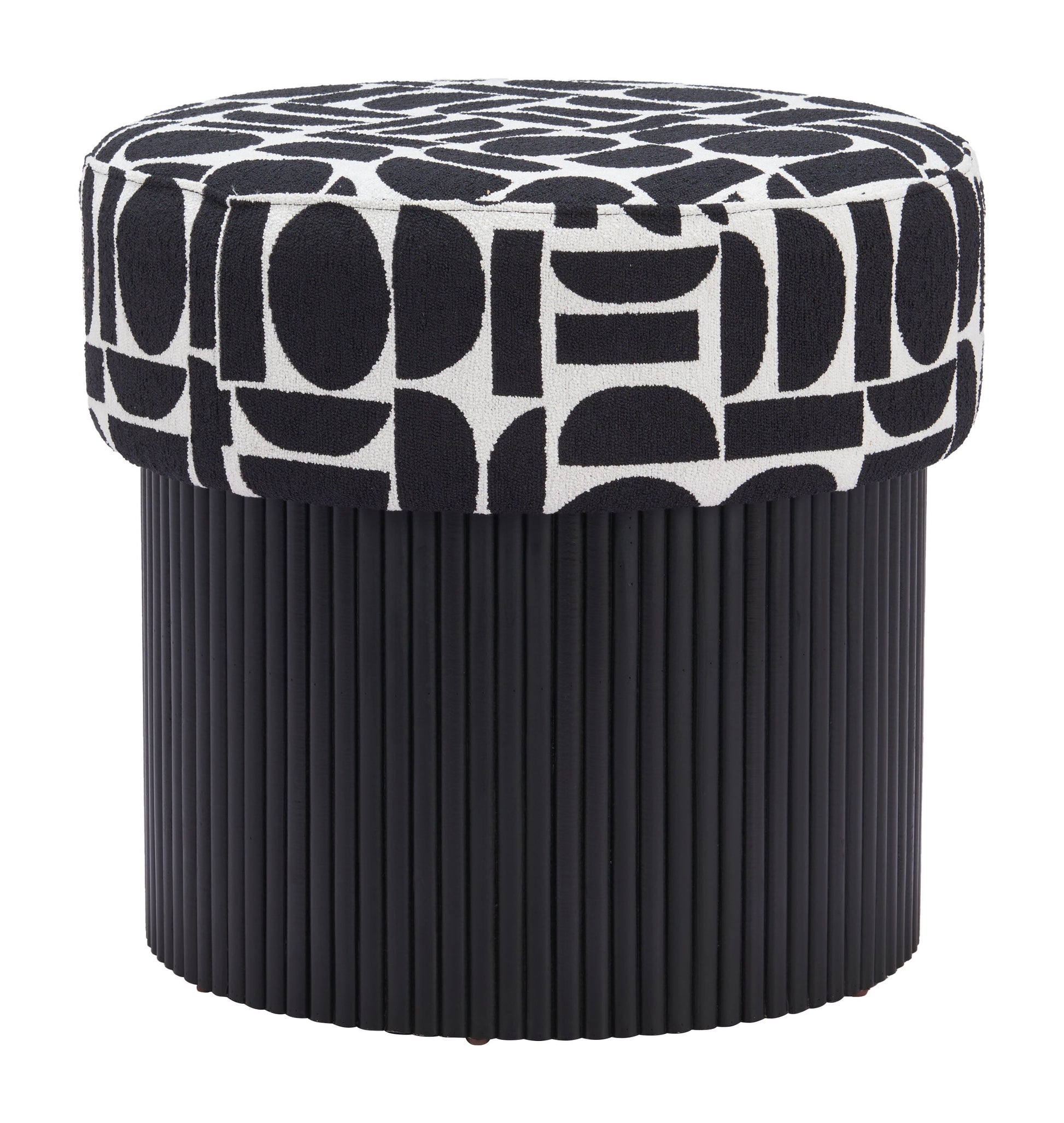 Boto Black & White Storage Ottoman - Ornate Home
