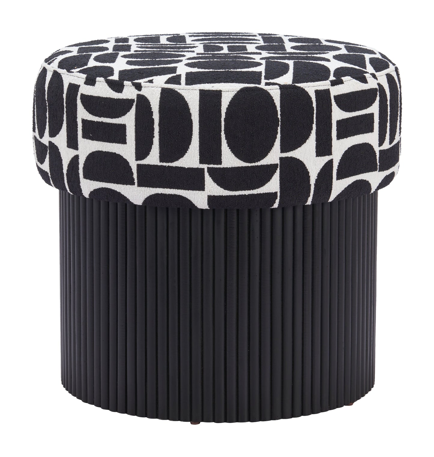 Boto Black & White Storage Ottoman - Ornate Home