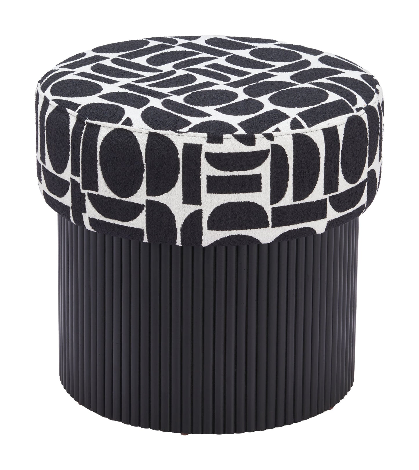 Boto Black & White Storage Ottoman - Ornate Home