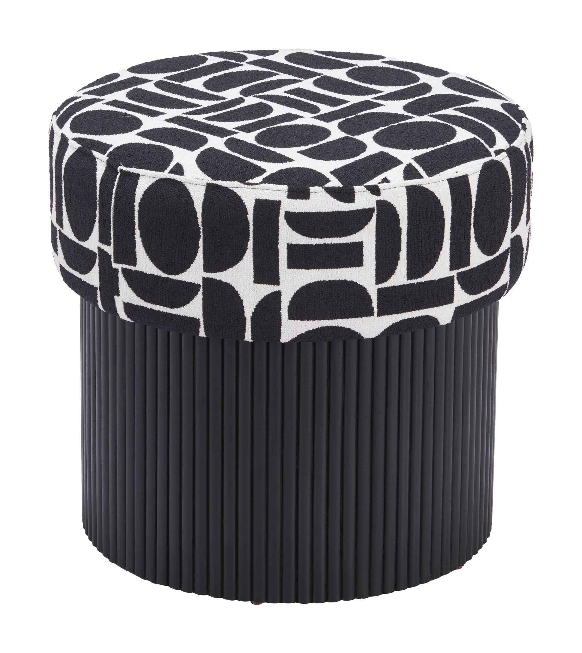 Boto Black & White Storage Ottoman - Ornate Home