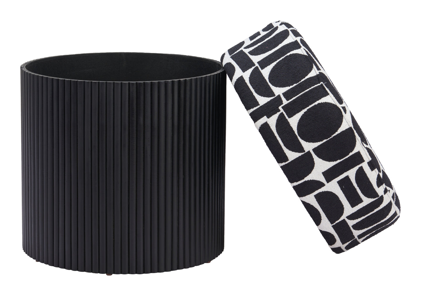 Boto Black & White Storage Ottoman - Ornate Home