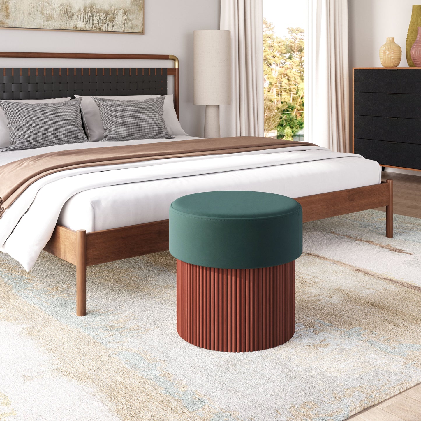 Boto Green Storage Ottoman - Ornate Home