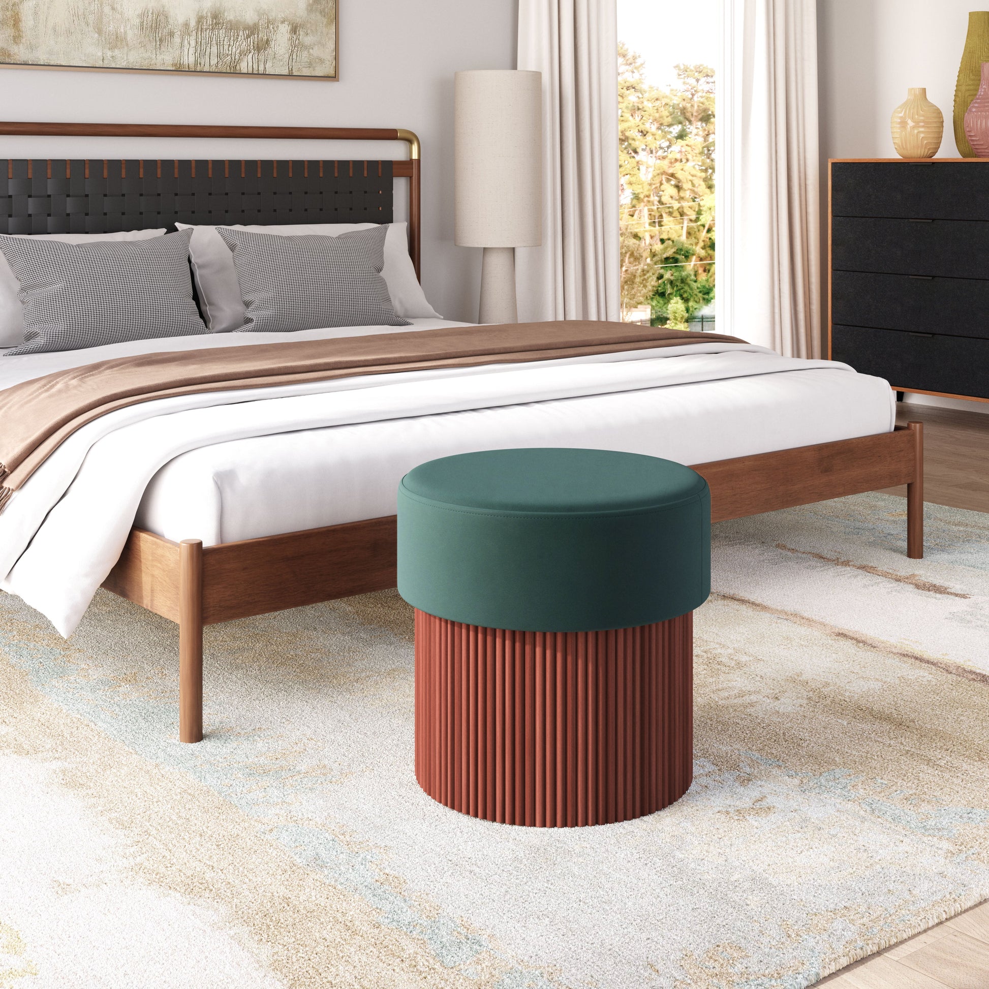 Boto Green Storage Ottoman - Ornate Home