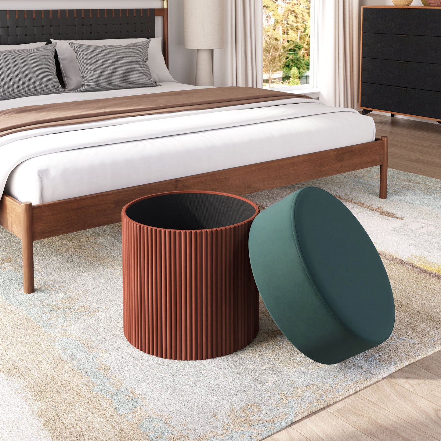 Boto Green Storage Ottoman - Ornate Home