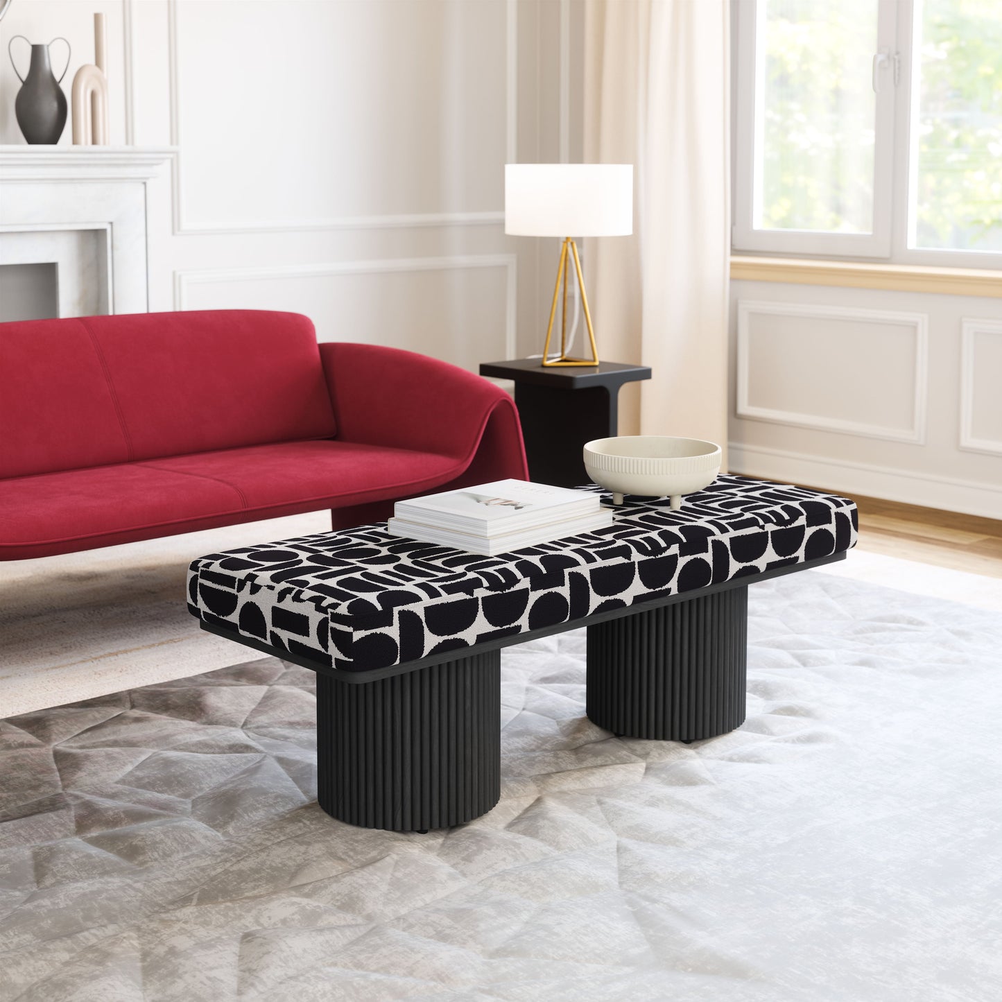 Botoia Black & White Bench - Ornate Home