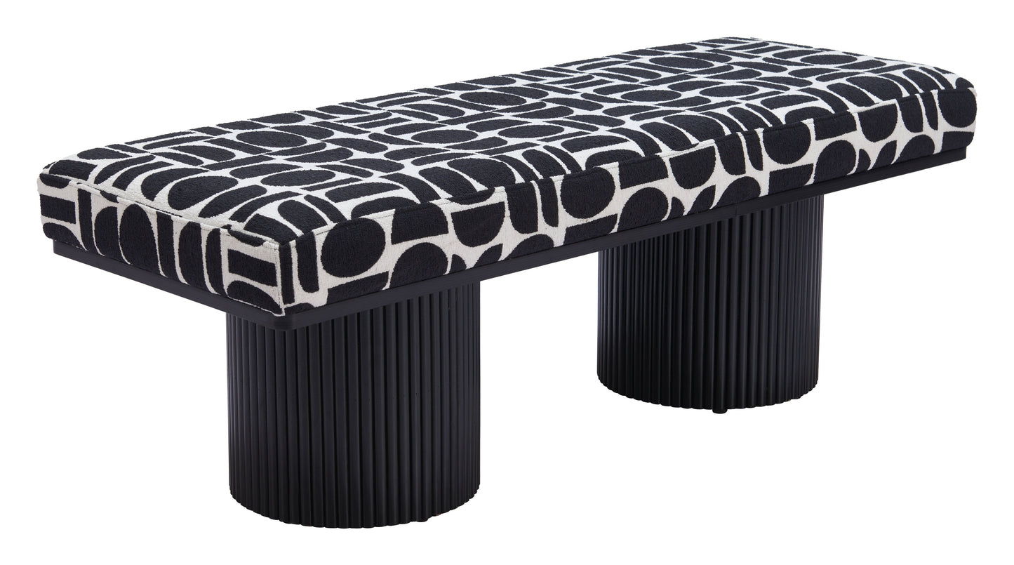 Botoia Black & White Bench - Ornate Home
