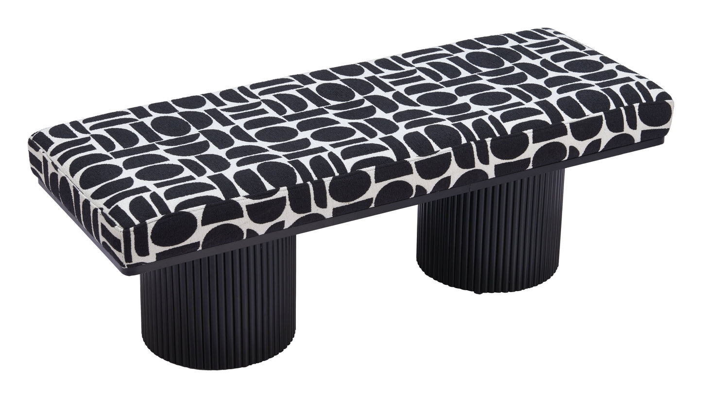 Botoia Black & White Bench - Ornate Home
