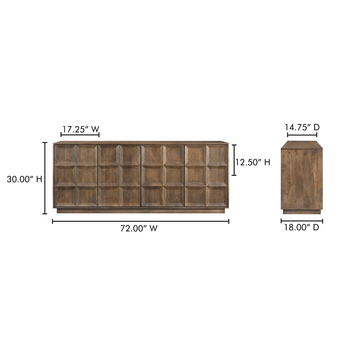 Bowen Deep Brown Sideboard - Ornate Home