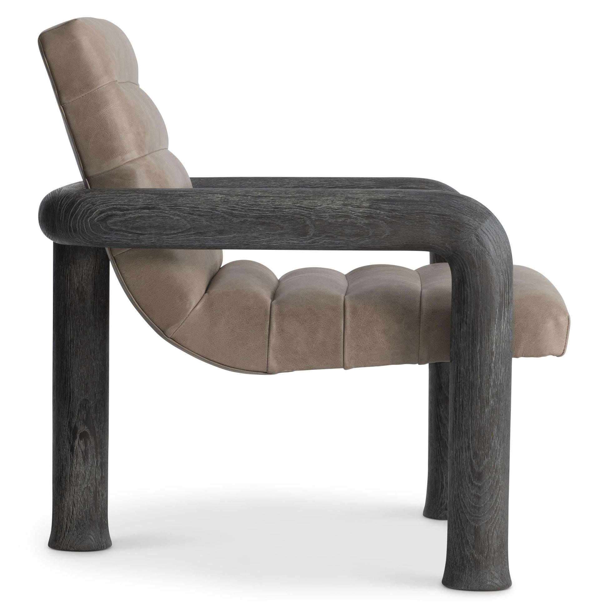 Bowie Tadon Cerused/Beige/Tan Leather Chair - Ornate Home
