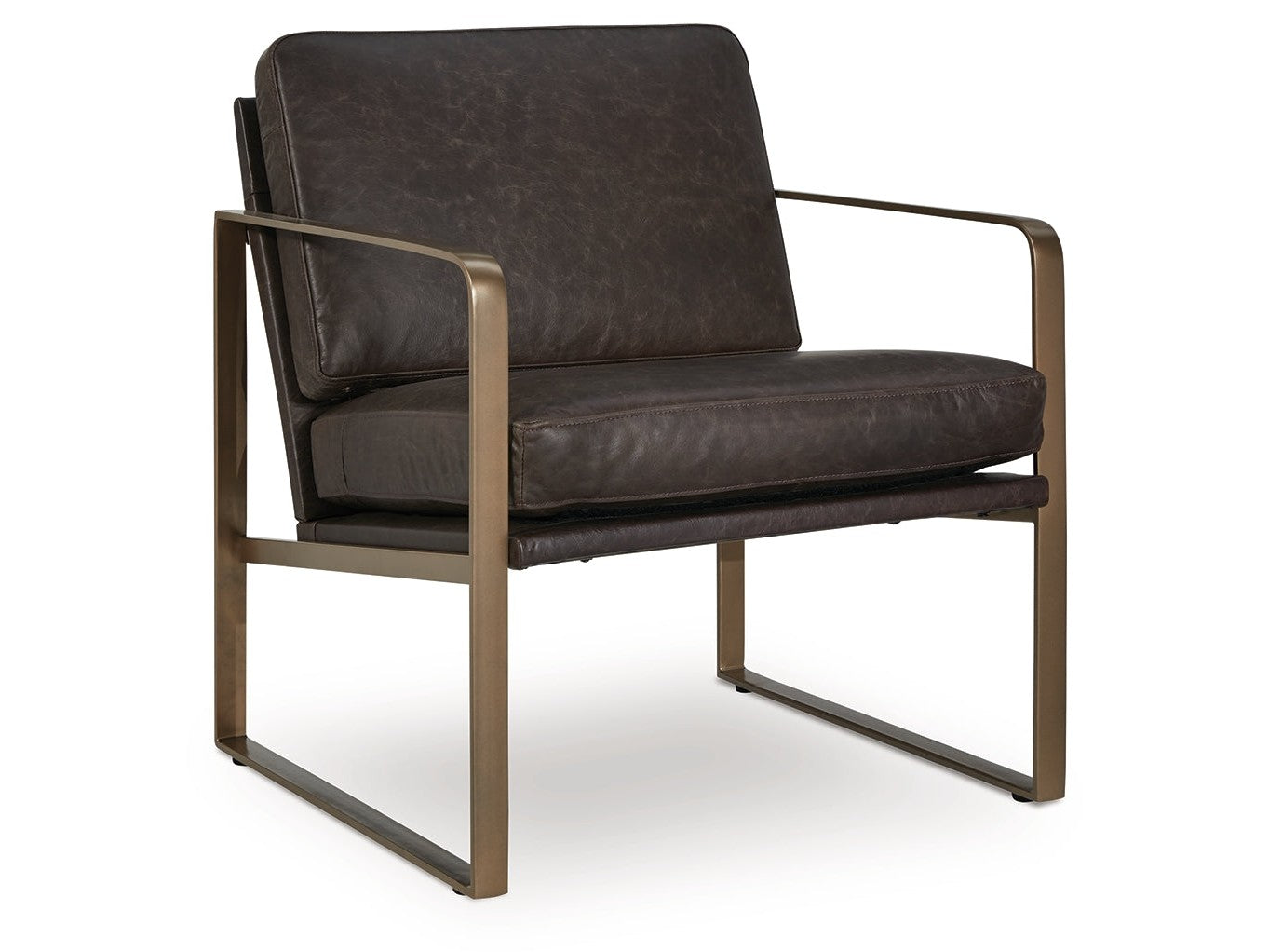 Bradett Dark Brown/Gold Accent Chair- Viva Furn