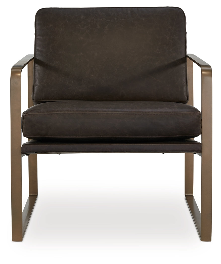 Bradett Dark Brown/Gold Accent Chair- Viva Furn