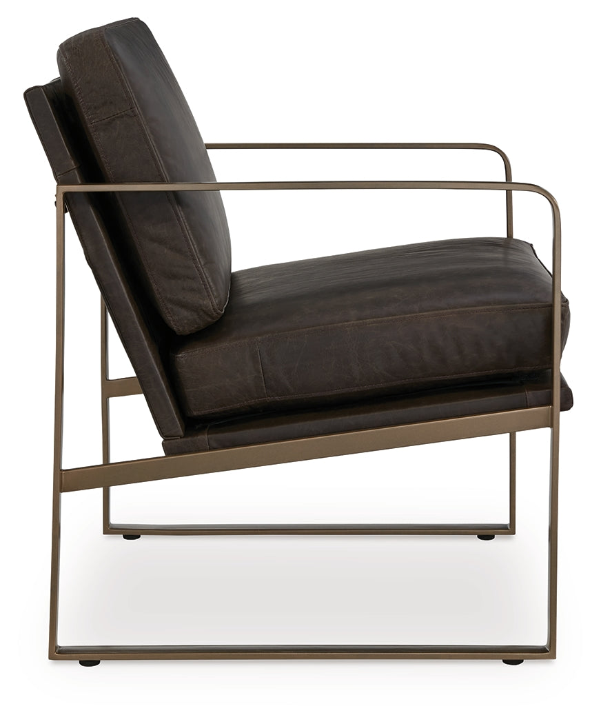 Bradett Dark Brown/Gold Accent Chair- Viva Furn